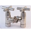 Traditional Gate Valve Pair in Polished Nickel
